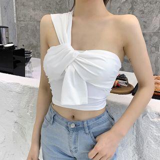 Sleeveless One-shoulder Crop Top