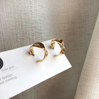 Twisted Alloy Open Hoop Earring 1 Pair - Gold - Earrings - One Size