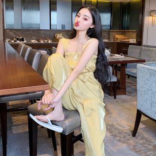 Wide Strap Wide Leg Jumpsuit