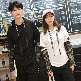 Couple Matching Camouflage Panel Hoodie