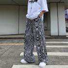 Zebra Print Straight Cut Pants