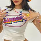 Glittered Rainbow-logo Cropped T-shirt