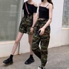 Short-sleeve T-shirt / Camo Harem Pants / Camisole / Camo Shorts / Set