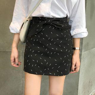 Printed Mini A-line Skirt
