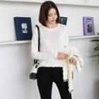 Crew-neck Plain Daily T-shirt