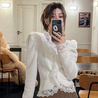 Long-sleeve Lace Velvet Jacket