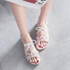 Bow Detail Faux Pearl Sandals