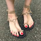 Toe-loop T-strap Flat Sandals
