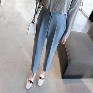 Band-waist Pleated Dress Pants