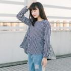 Gingham Shirred Top