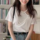 Short-sleeve Cutout Asymmetrical T-shirt