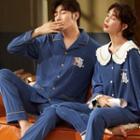 Couple Matching Loungewear Set : Long-sleeve Bear Print Top + Pants