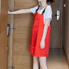 Set: Short-sleeve Letter T-shirt + Jumper Shorts