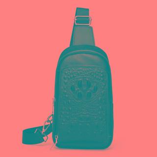 Embossed Genuine Leather Sling Bag