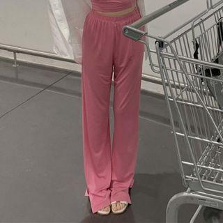 Plain Sweatpants Sweatpants - Pink - One Size