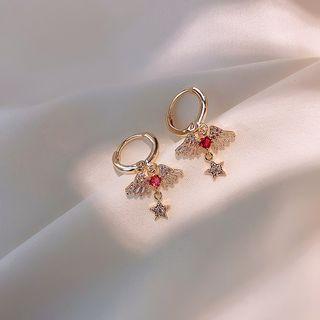 Wings Hoop Earring 1 Pair - Gold - One Size