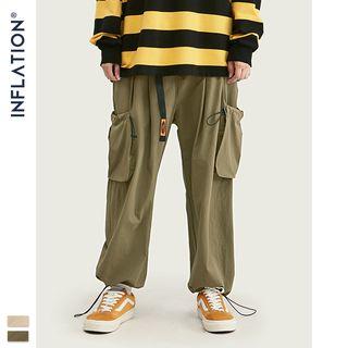 Drawstring-hem Pocket-accent Cargo Jogger Pants