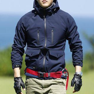 Fleece-lined Zip Hooded Windbreaker