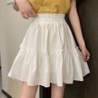 Plain Ruched Mini Skirt