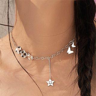 Star Butterfly Pendant Sterling Silver Necklace / Gift Box / Set