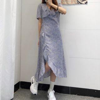 Ruffle Trim Floral A-line Dress (various Designs)