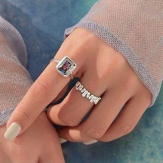 Rhinestone Sterling Silver Ring (various Designs) / Set