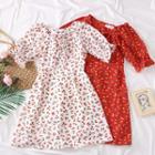 Tie-back Cherry-print Mini Dress