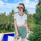 Set: Short-sleeve Tankini Top + Shorts
