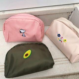Embroidered Fabric Makeup Pouch