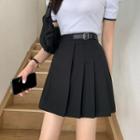 High-waist Asymmetrical Accordion Pleat Mini Skirt