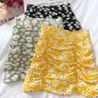 Daisy Print Frilled A-line Skirt