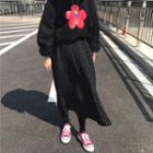 Flower Printed Pullover / Polka Dot A-line Skirt