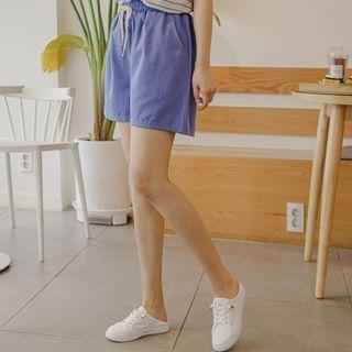 Colored Pigment Wide-leg Shorts