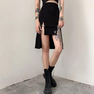 Slit High Low Skirt