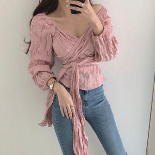 Crinkle Wrap Blouse
