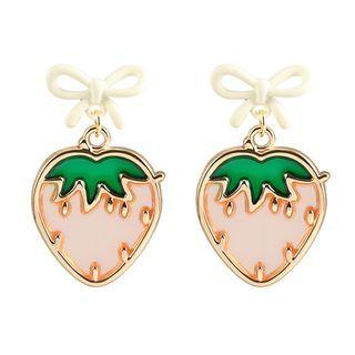 Bow Strawberry Alloy Dangle Earring