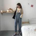 High Waist Wide Leg Denim Jumpsuit