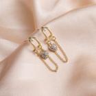 Rhinestone Chain Dangle Earring 1 Pair - E2825-4 - Gold - One Size