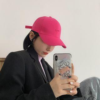 Letter Embroidered Baseball Cap Rose Pink - M