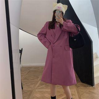 Double-breasted Coat Light Purple - One Size