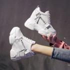 Lettering Platform Wedge-heel Sneakers