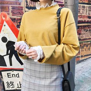 Mock-neck Loose-fit T-shirt