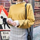 Mock-neck Loose-fit T-shirt