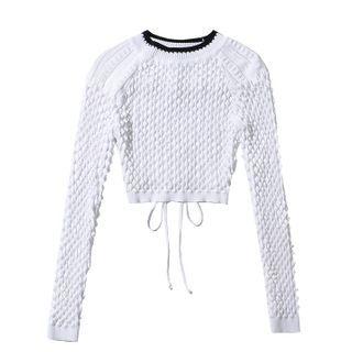 Two Tone Knit Crop Top