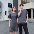 Couple Matching Short-sleeve T-shirt / Dress / Cropped Pants