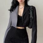Two Tone Long-sleeve Cropped Blazer