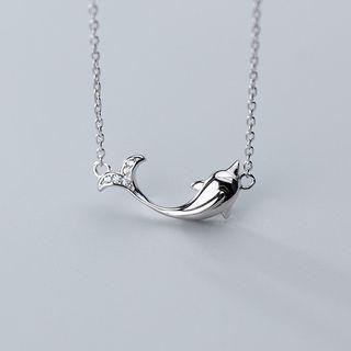 925 Sterling Silver Dolphin Pendant Necklace S925 Silver - As Shown In Figure - One Size