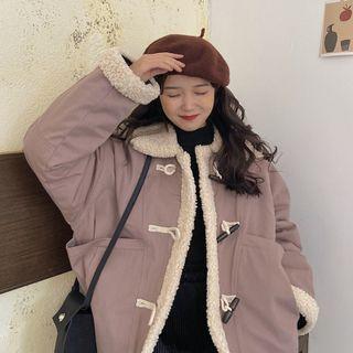 Fleece Collar Toggle Jacket 59 - Purple - One Size