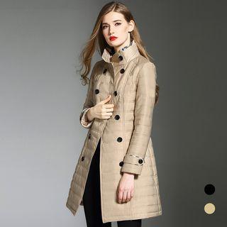 Double-breasted Down Coat With Sash