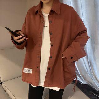 Long-sleeve Oversize Applique Cargo Jacket